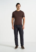 TS010 - Luxe Knitted T-Shirt - Brown