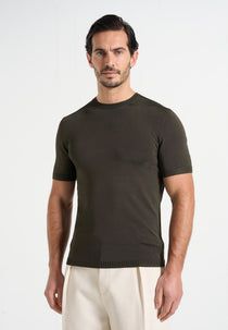 TS010 - Luxe Knitted T-Shirt - Olive