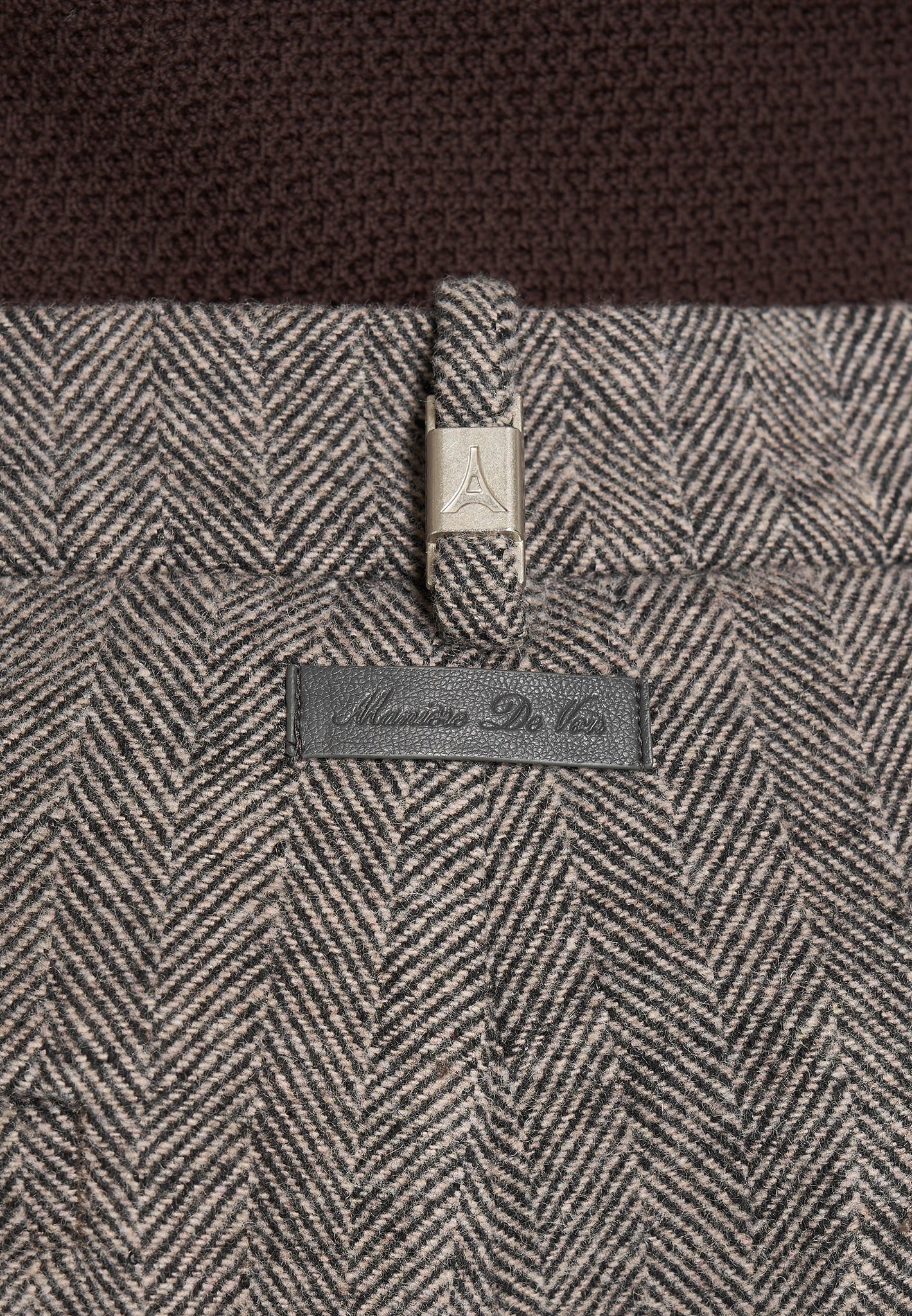 Dorian -  Herringbone Wool Pleated Pants - Grey