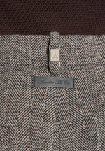 Dorian -  Herringbone Wool Pleated Pants - Grey