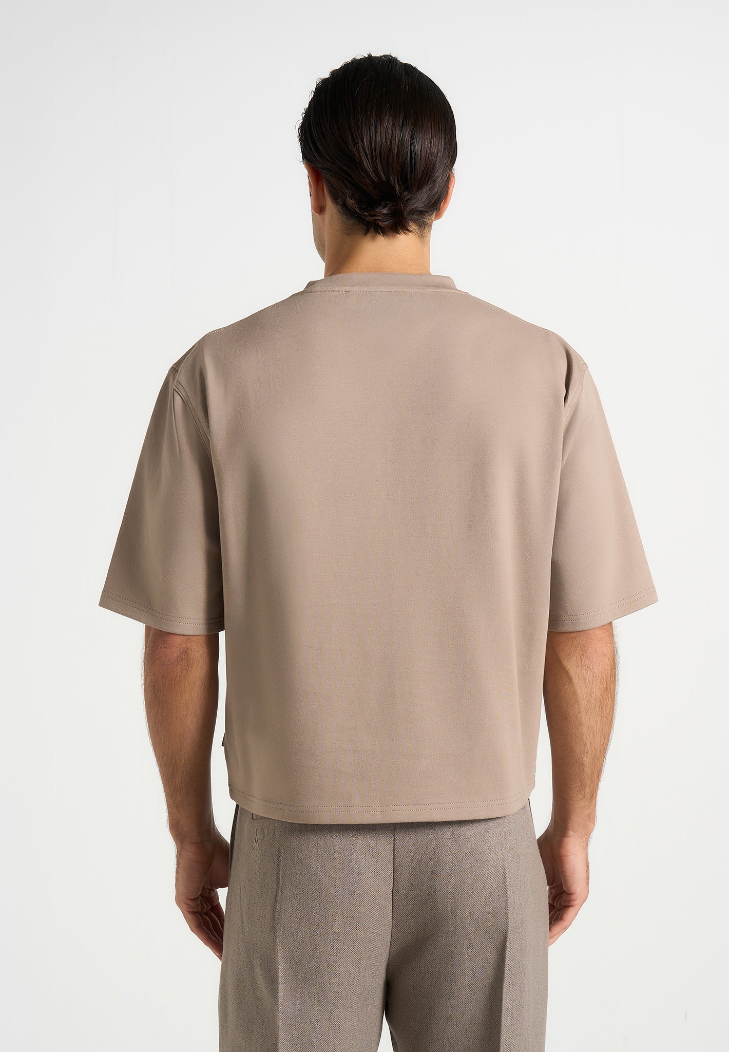 Léon - Boxy Cropped Cotton T-Shirt - Taupe