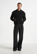 darel-speckled-knit-bomber-jacket-black