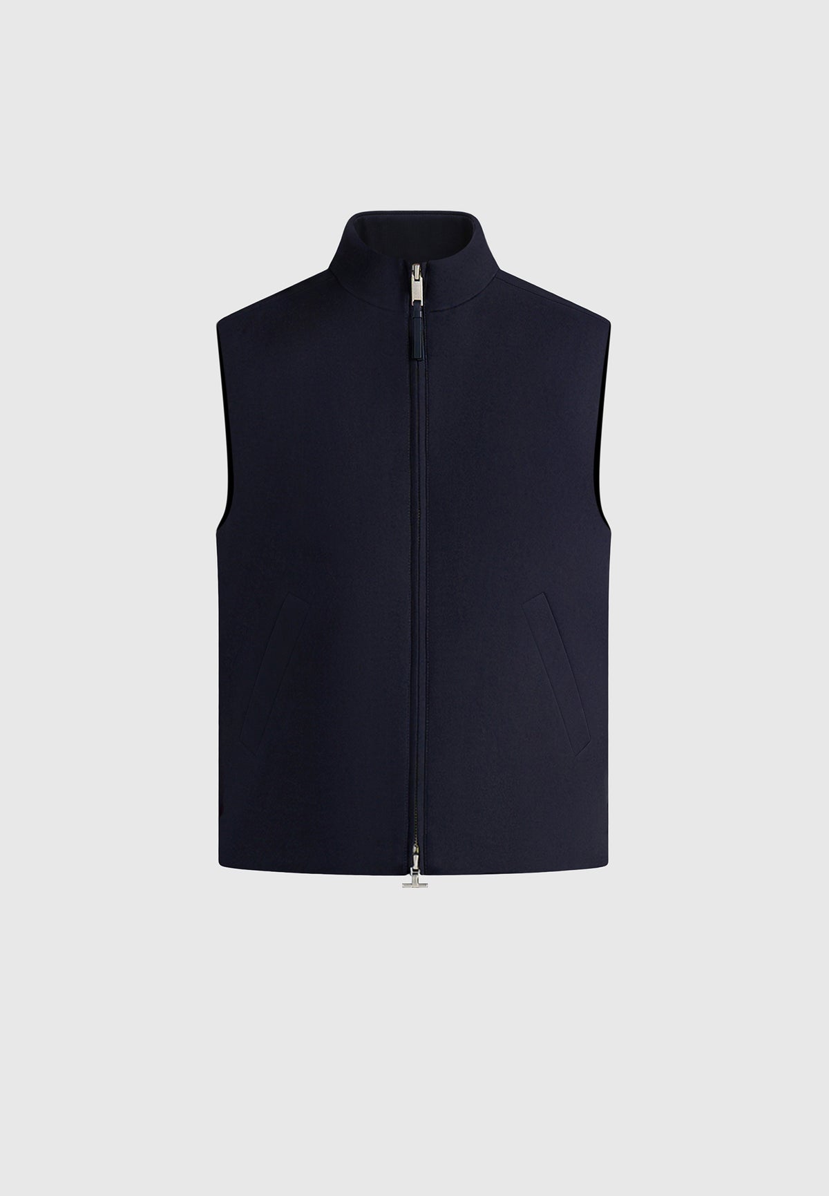 Levi - Zip-Through Wool-Blend Tailored Gilet - Dark Navy