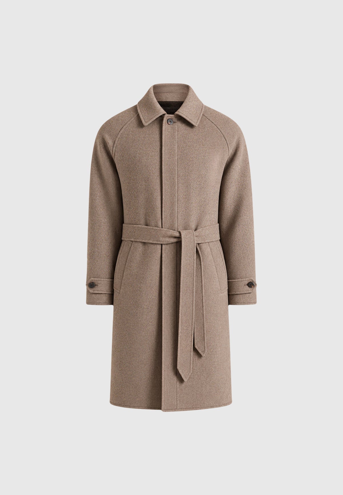 Alfie - Reversible Belted Wool-Blend Car Coat - Brown / Taupe