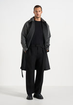 Alfie - Reversible Belted Wool-Blend Car Coat - Grey / Black