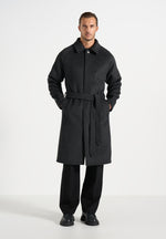 Alfie - Reversible Belted Wool-Blend Car Coat - Grey / Black