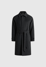 Alfie - Reversible Belted Wool-Blend Car Coat - Grey / Black