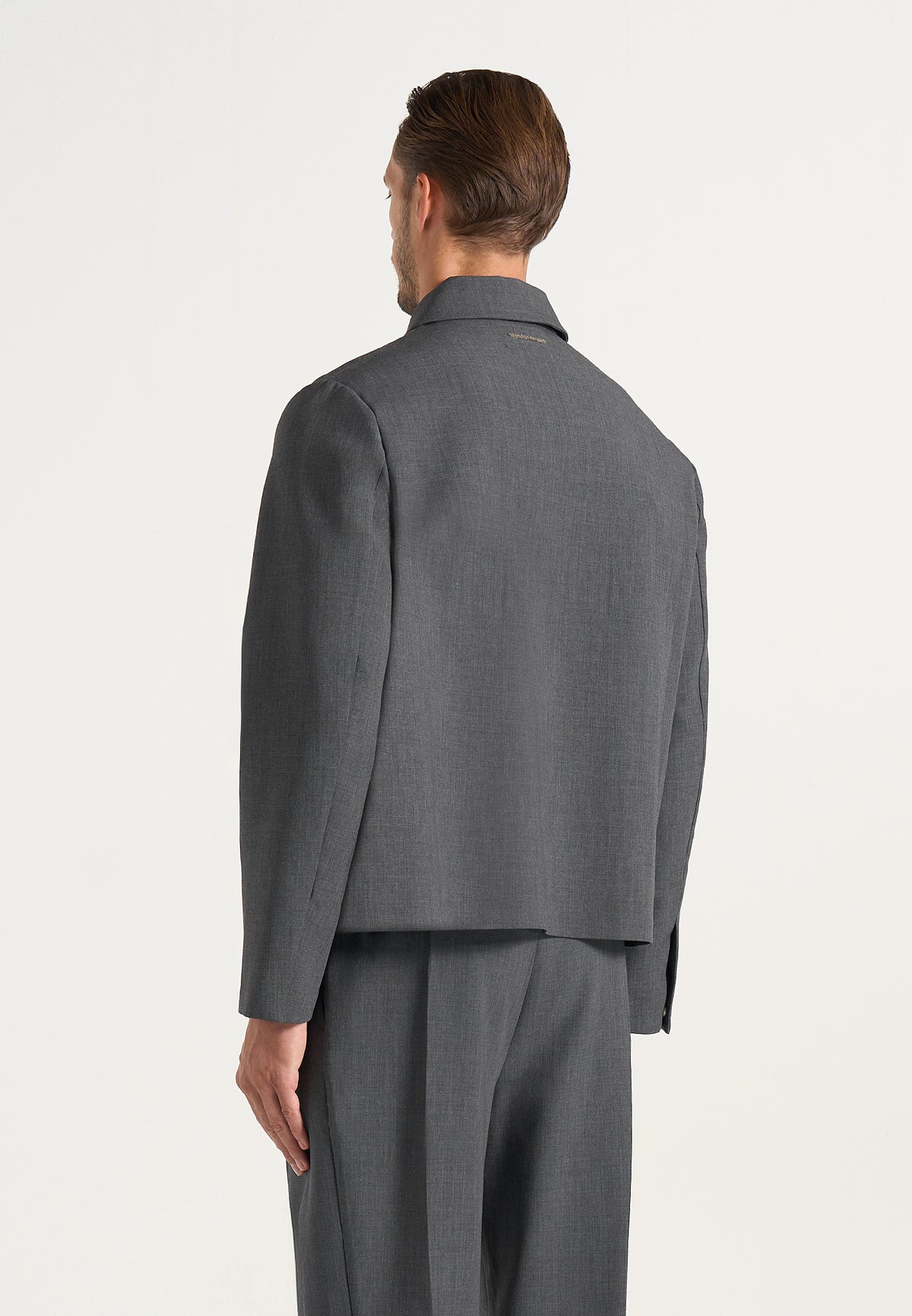 Bram - Minimal Tailored Wool-Blend Jacket - Charcoal Grey