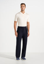 Pierre - Twin Pleat Tailored Wool-Blend Pants - Dark Navy