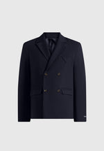 Didier - Double Breasted Wool-Blend Tailored Suit Jacket - Dark Navy