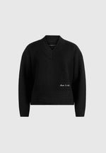 Remi - Signature Ribbed Wool-Blend V-Neck Jumper - Black