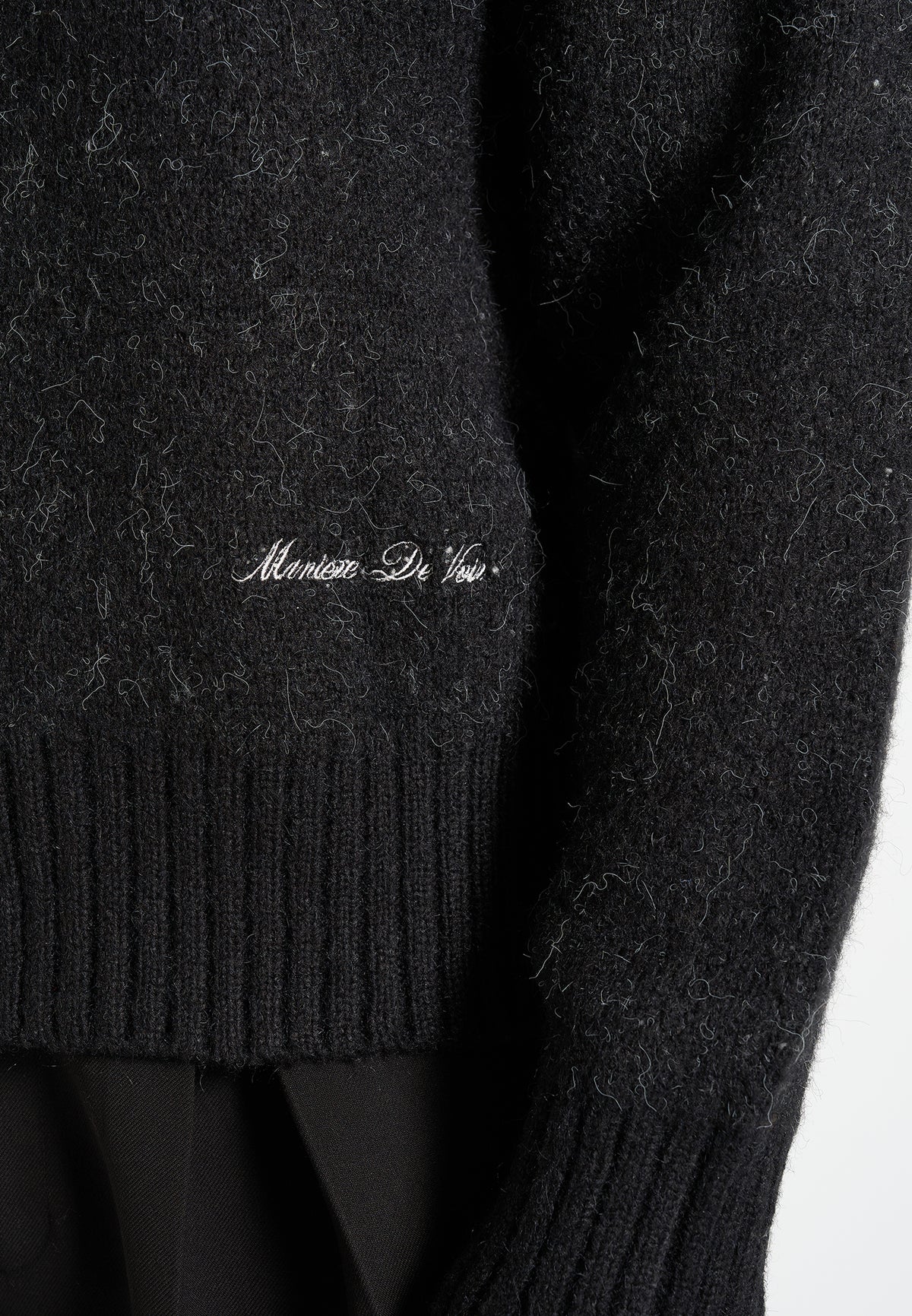 Kamil - Art Slogan Speckled Brushed Wool-Blend Knit Jumper - Black