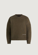 KW001 - Brushed Wool-Blend Knit Signature Jumper - Olive