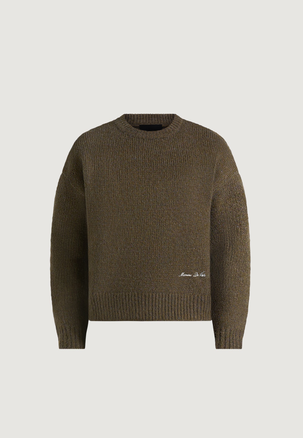 KW001 - Brushed Wool-Blend Knit Signature Jumper - Olive