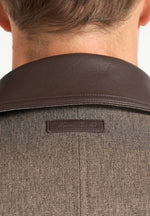 Cameron - Unisex Oversized Textured Tailored Bomber Jacket - Taupe