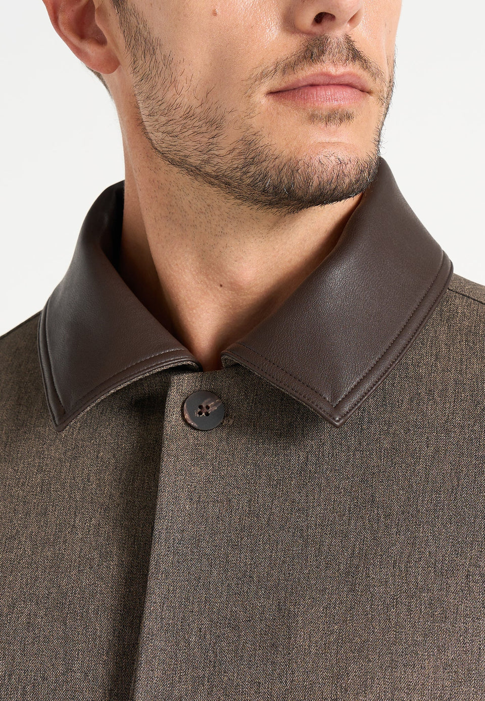 Cameron - Unisex Oversized Textured Tailored Bomber Jacket - Taupe