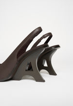 Sling Back Eiffel Heel - Brown