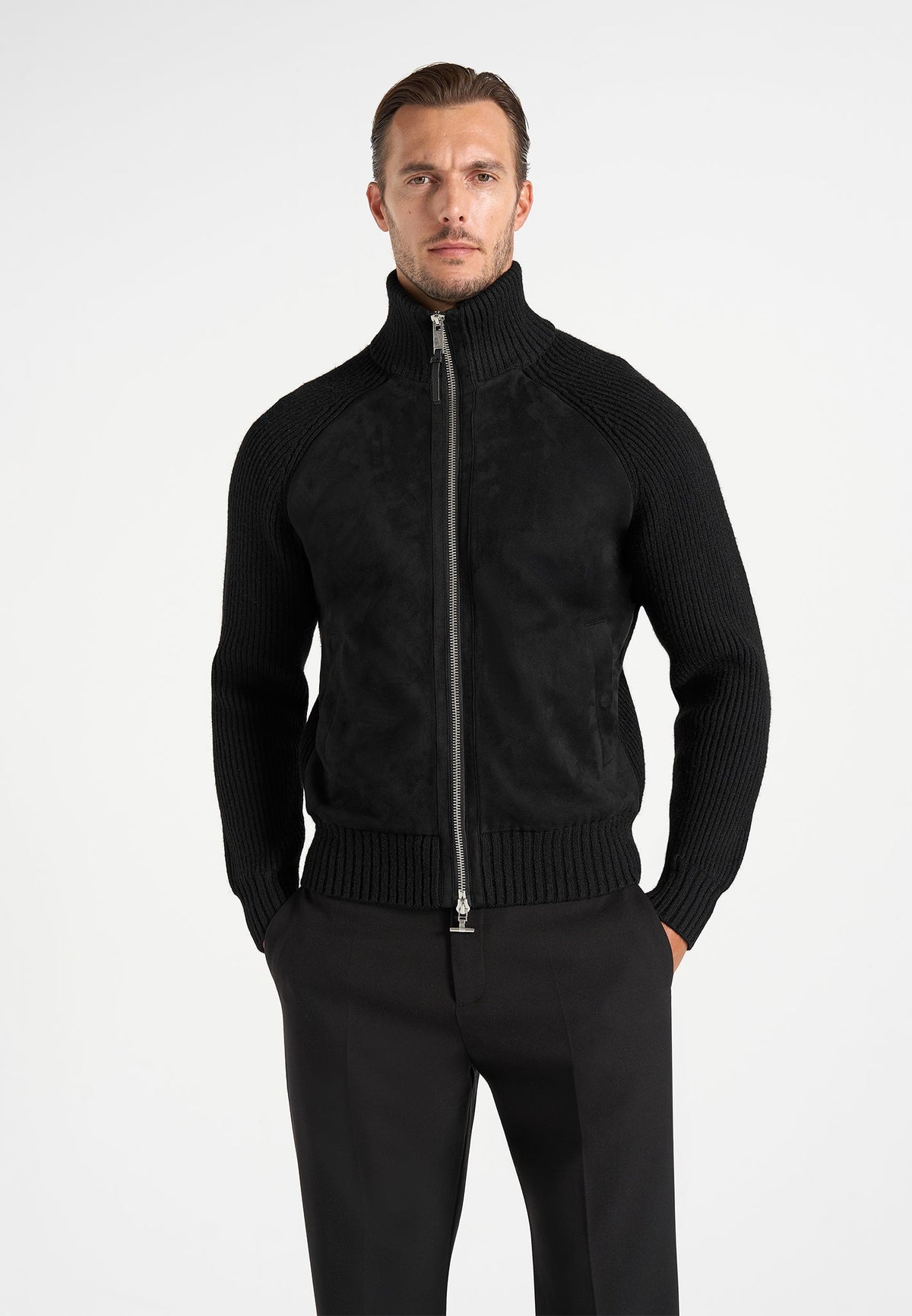 Rami - Suede & Knit Jacket - Black