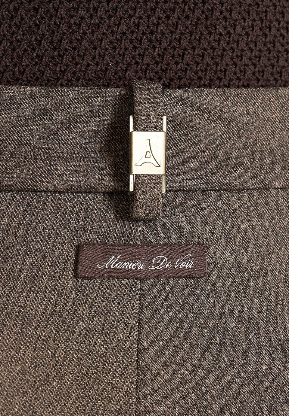 Dorian - Relaxed Fit Pleated Textured Tailored Pants - Taupe