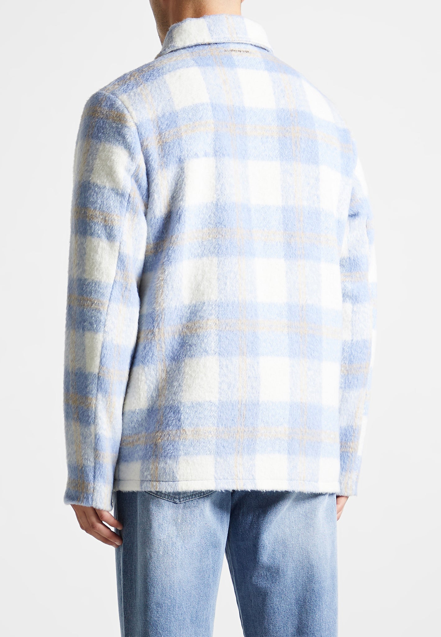Checked-wool-shacket-blue