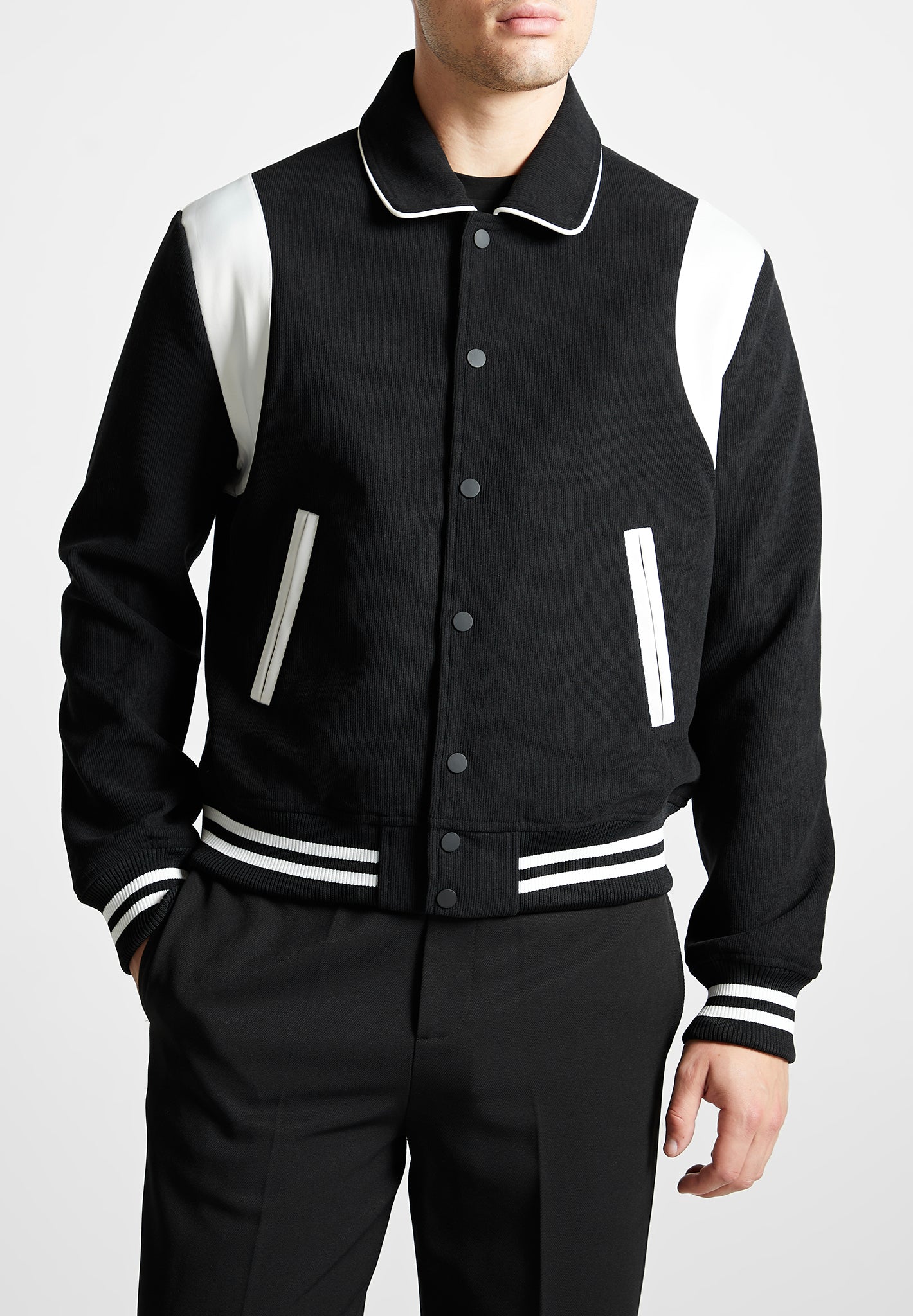 satin-panel-corduroy-varsity-jacket-black