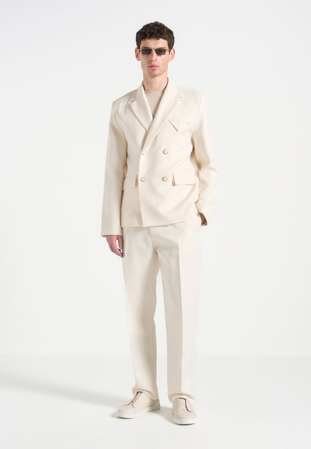 D⁠idier - Double Breasted Tailored Suit Jacket - Off White