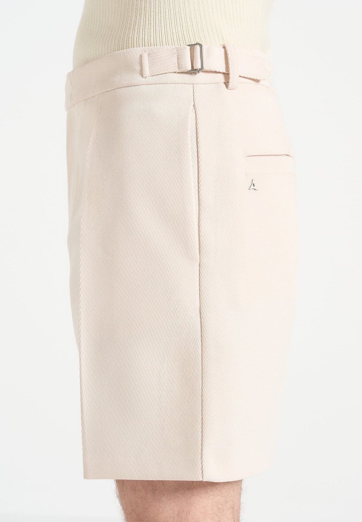 M⁠arin - Twill Pleated Shorts - Cream