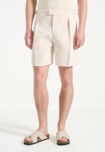 M⁠arin - Twill Pleated Shorts - Cream