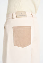 Lazare - Wide Leg Twill Jeans - Cream