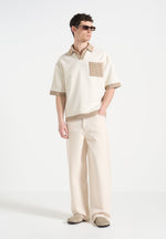 boxy-polo-shirt-with-crochet-detail-cream