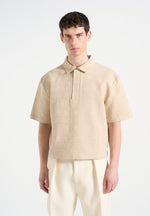 simon-boxy-textured-polo-shirt-beige