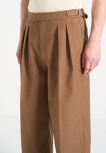 Octave - Wide Leg Twin Pleat Tailored Pants - Fawn