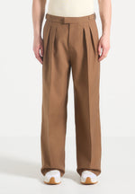 Octave - Wide Leg Twin Pleat Tailored Pants - Fawn