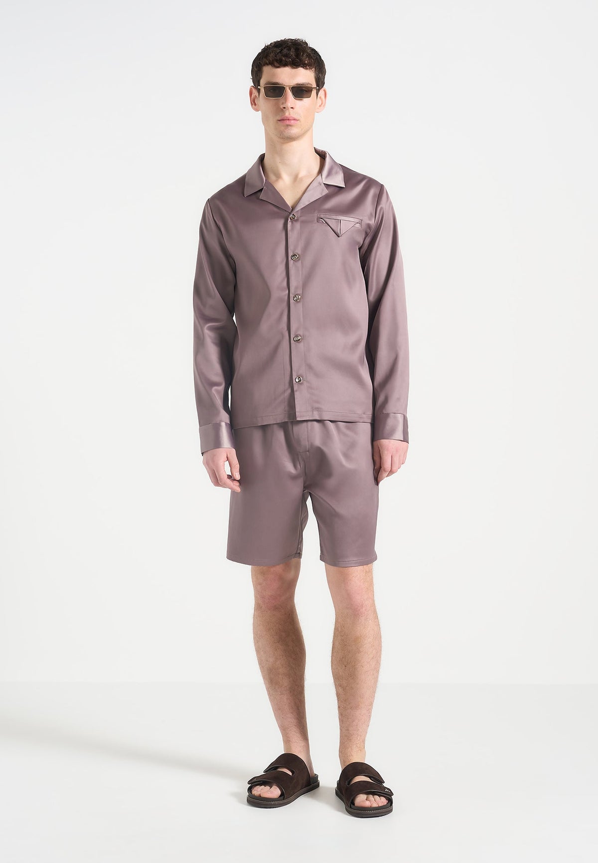 Liam - Satin Shorts - Taupe
