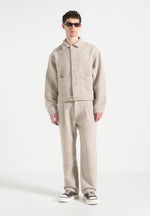 Arnault - Boucle Pleated Jeans - Beige