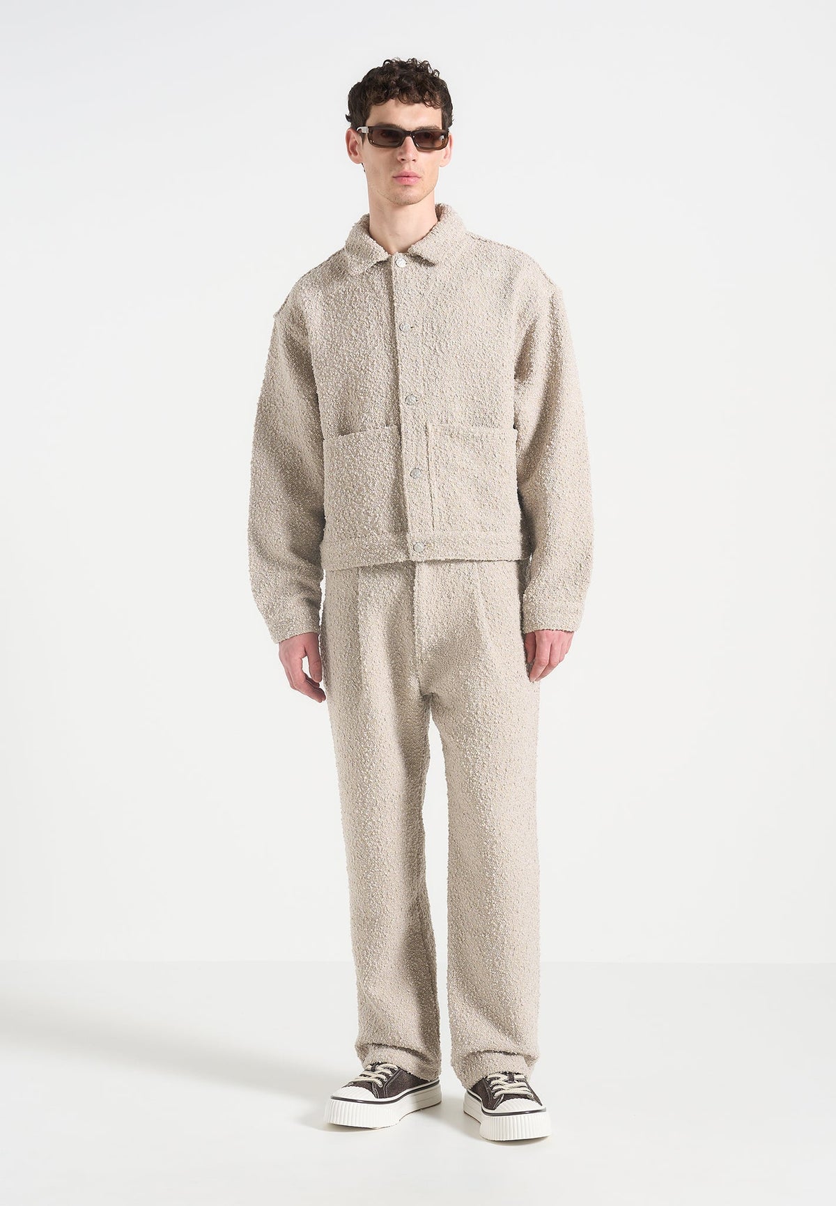 Arnault - Boucle Pleated Jeans - Beige