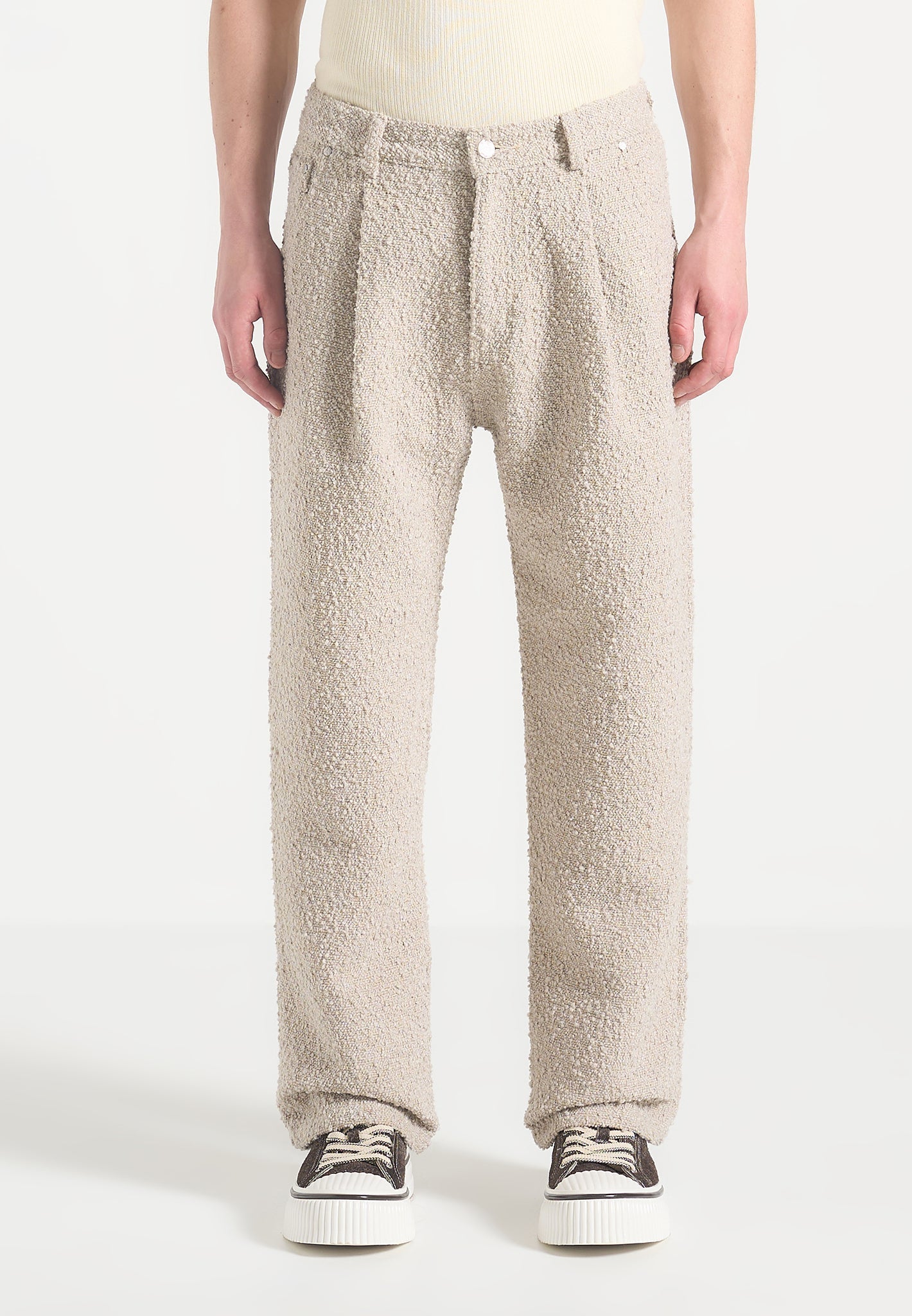 Arnault - Boucle Pleated Jeans - Beige 