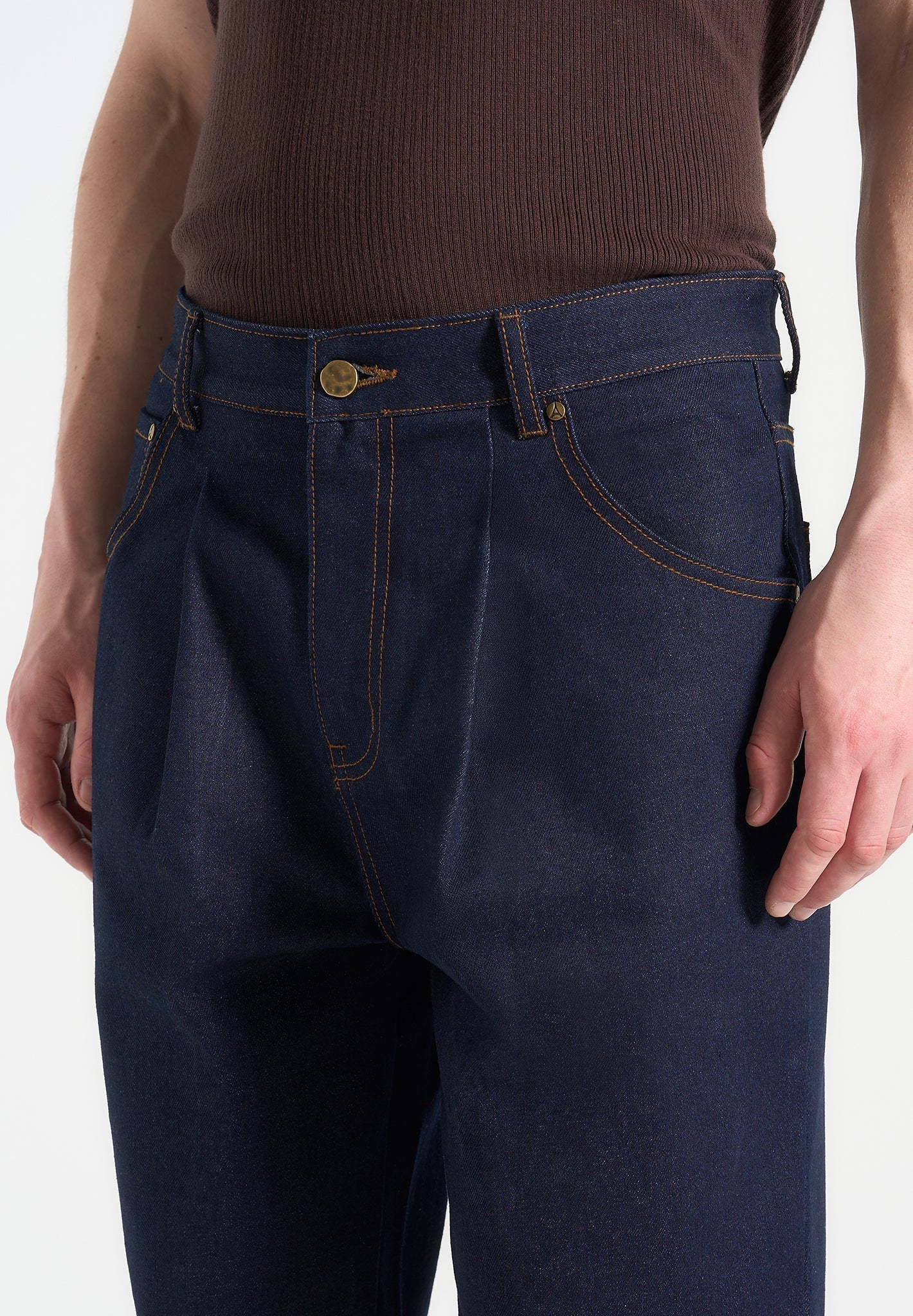 Arnault - Pleated Denim Jeans - Indigo