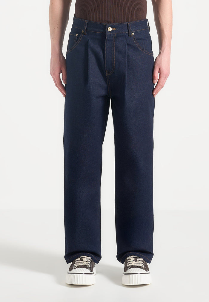 Arnault - Pleated Denim Jeans - Indigo