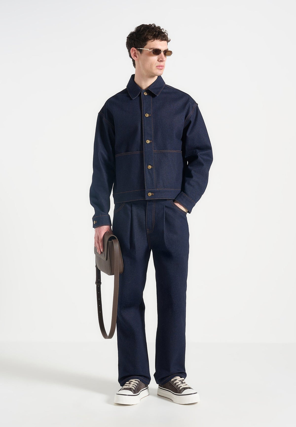 D⁠amien - Denim Jacket with Back Pleat - Indigo