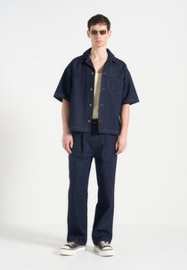 Carl - Boxy Denim Revere Shirt - Indigo