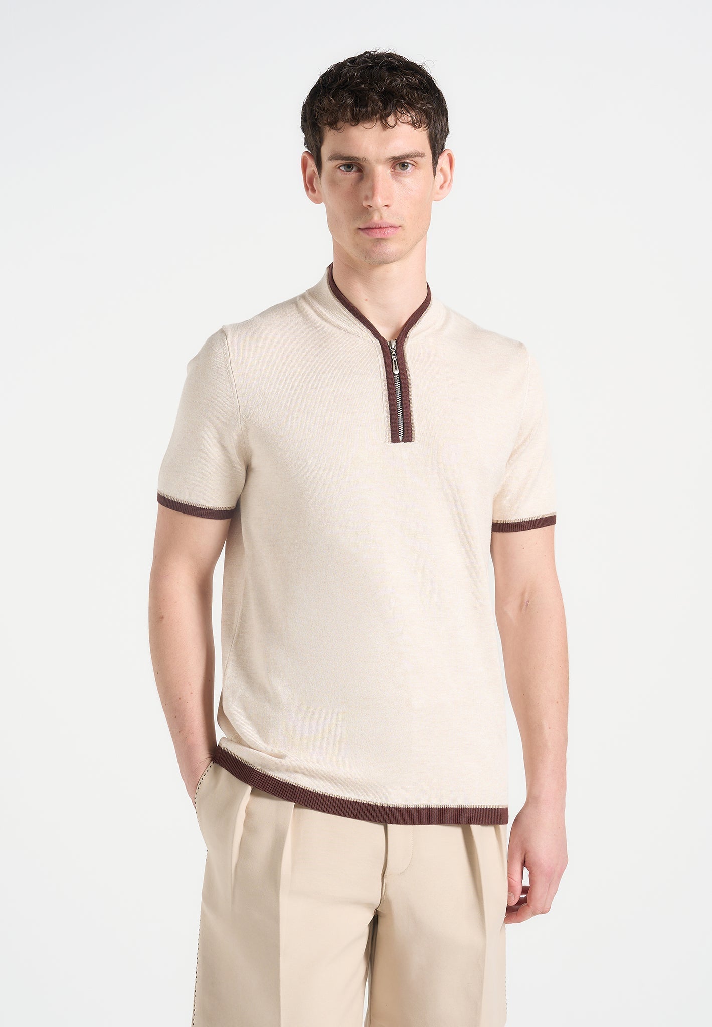 clement-crew-neck-zip-polo-shirt-cream