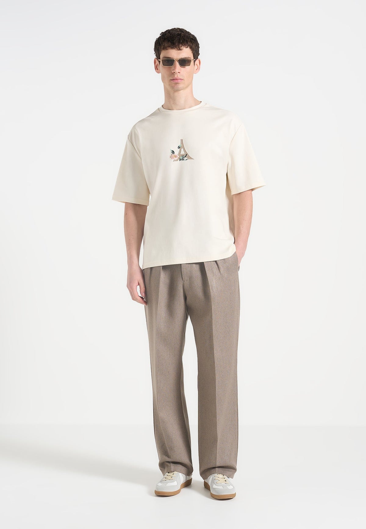 Thierry - Floral Eiffel Cotton T-Shirt - Cream
