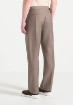 Joseph - Regular Fit Pinstripe Tailored Pants - Taupe