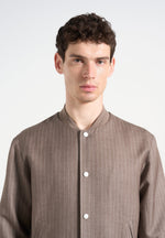 Savin - Pinstripe Bomber Jacket - Taupe