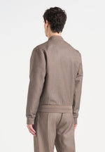 Savin - Pinstripe Bomber Jacket - Taupe