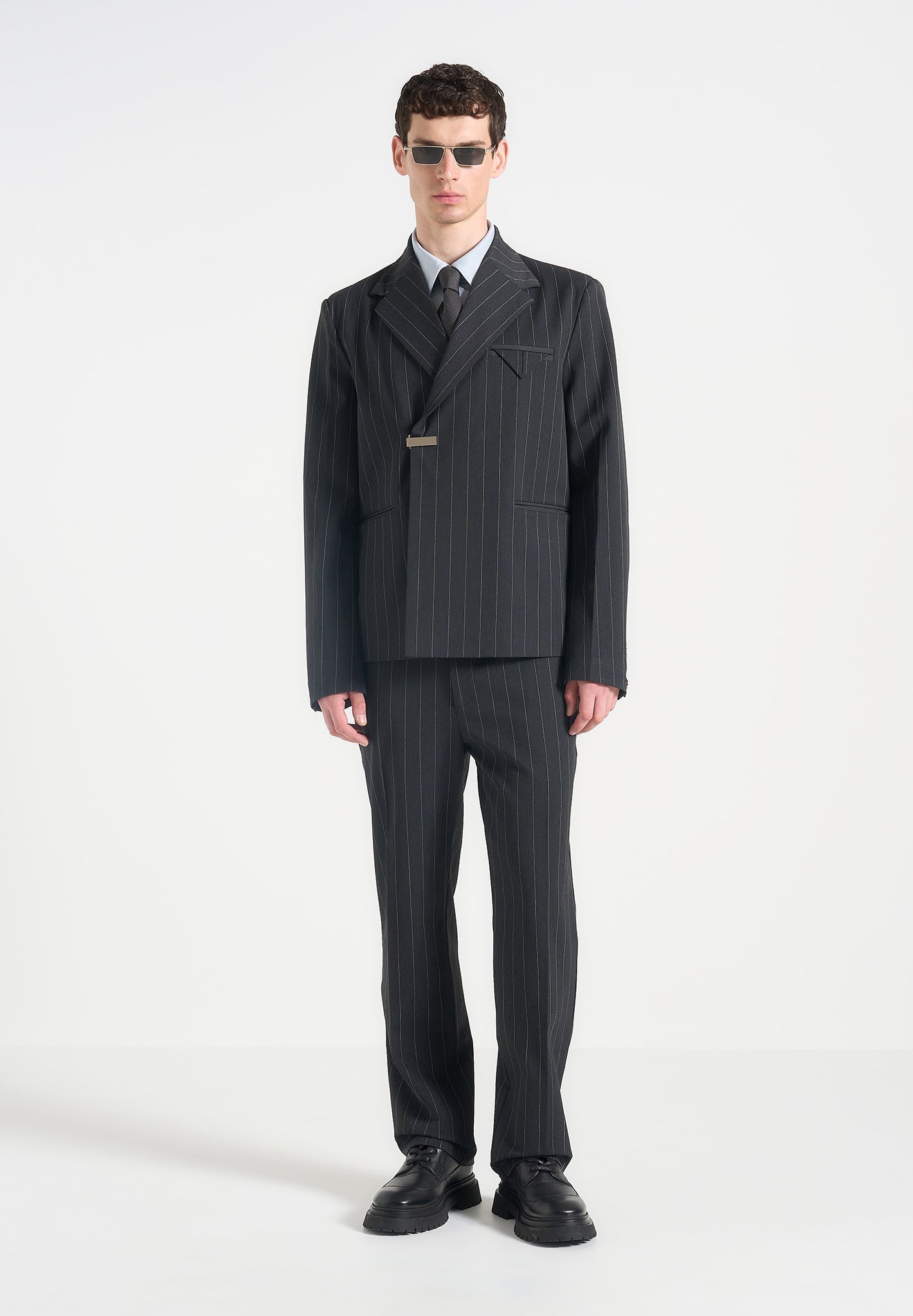 Tom - Slim Fit Tailored Stretch Dress Shirt - Blue