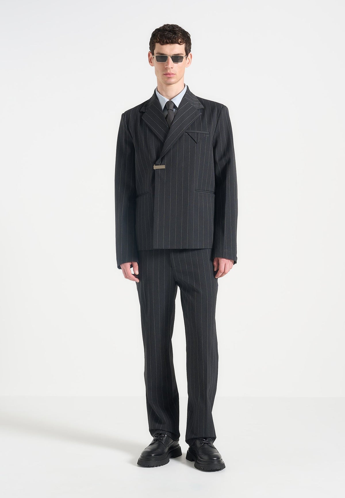 Tom - Slim Fit Tailored Stretch Dress Shirt - Blue