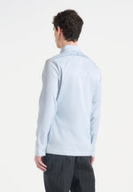 Tom - Slim Fit Tailored Stretch Dress Shirt - Blue