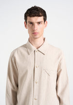 Leo - Pinstripe Overshirt - Beige